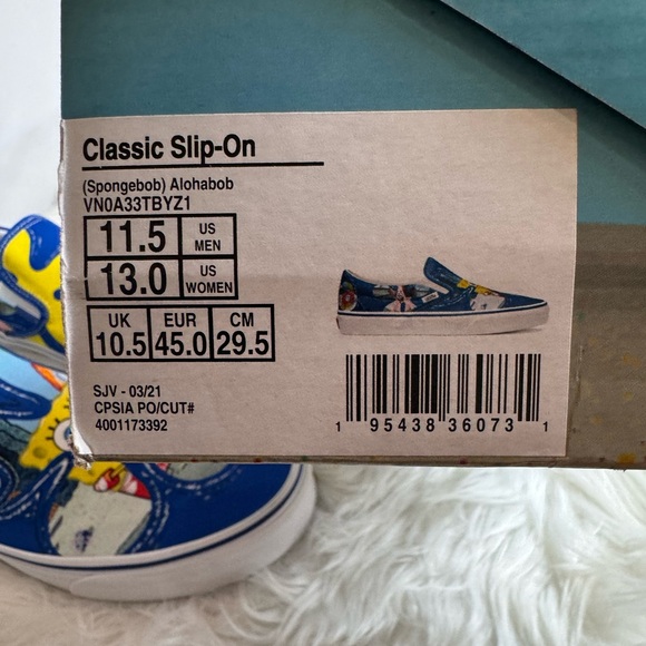 SpongeBob SquarePants x Classic Slip-On 'AlohaBob' New In Box - Picture 8 of 8